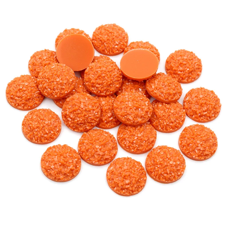40 piezas de 8 mm, 10 mm, 12 mm, cabujones de resina con parte posterior plana de drusa de mineral natural multicolor para pulseras, pendientes, accesorios de joyería DIY