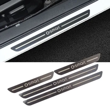 

Stainless steel carbon fiber door pedal trim For Smart FORFOUR Fortwo 453 451 threshold protection car stickers car modification