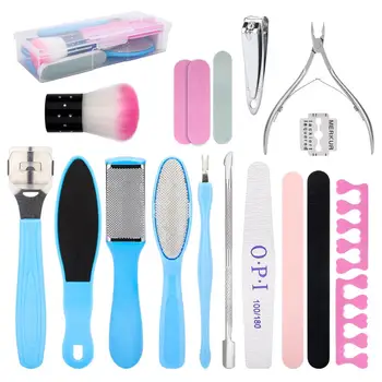

20Pcs/Set Manicure Foot Care File Dead Hard Skin Callus Remover Cut Scraper Clipper Pedicure Rasp Tools Feet Care Kit with box