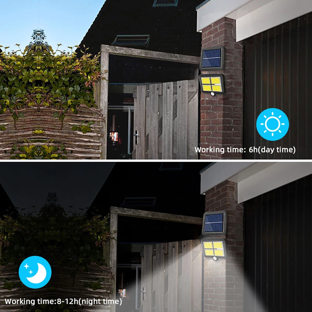 124 PCS Mpow 128 COB LEDS Solar Garden Light Motion Sensor Solar Lamp With IP65 Waterproof 180LM Wireless Outdoor Wall Light (6)