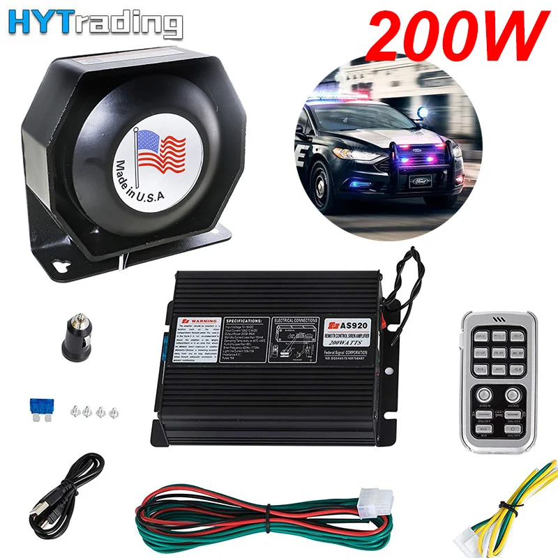 200w 18 Sound Loud Car And Truck Warning Alarm Police Siren Horn 18 Tones  Ambulance Emergency Electronic Horn Kit Pa Mic System Multi-tone  Claxon  Horns AliExpress