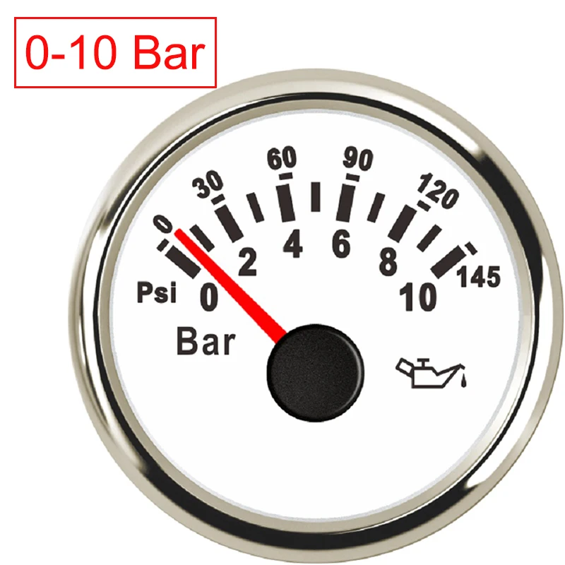 WS-0-10 Bar 52 мм Датчик давления масла 0-10 бар автомобильные аксессуары автоматический датчик давления масла 0-5 бар метр датчик уровня топлива Комплект мотоцикл морская яхта - Color: WS-0-10 Bar
