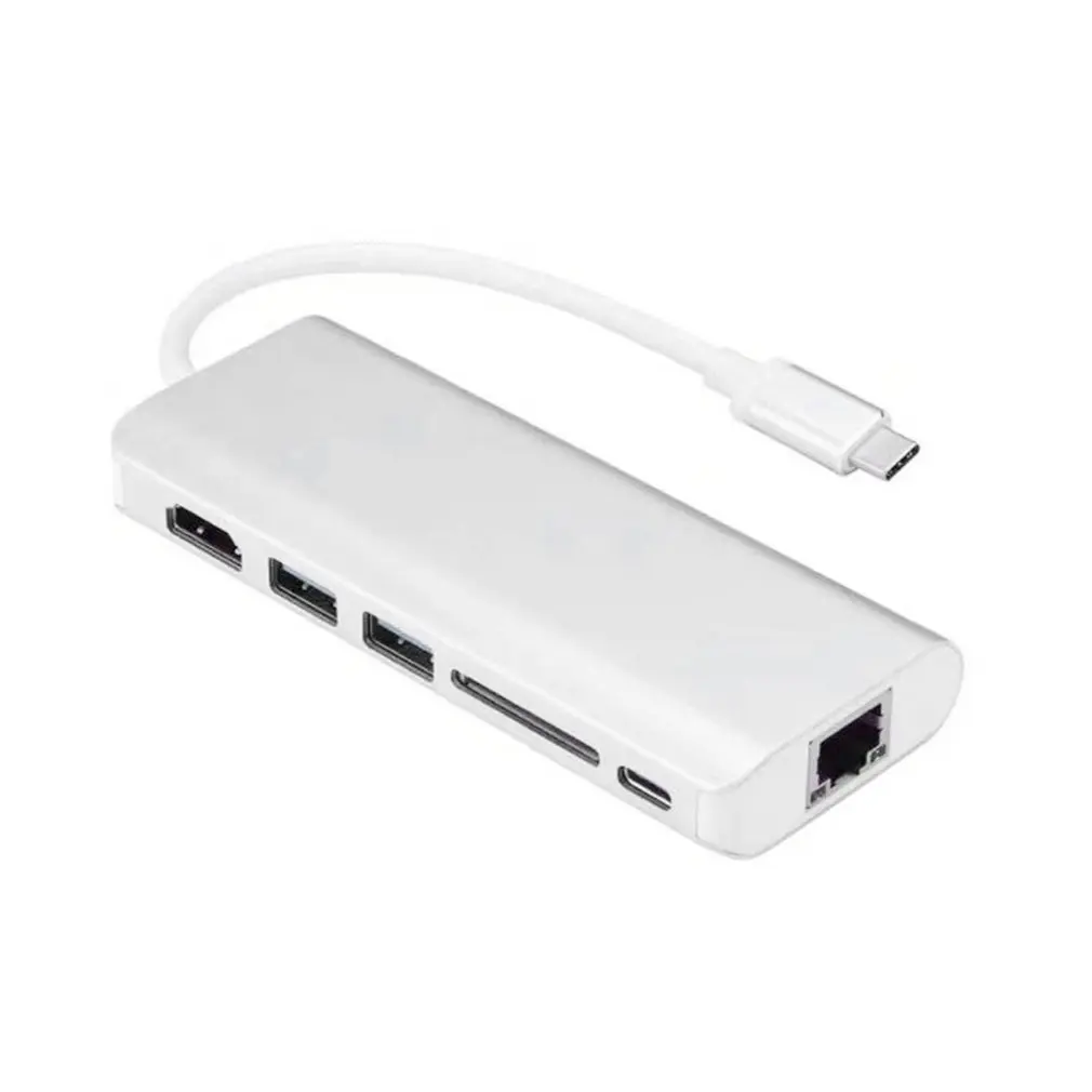 Type-C 3,1-HDMI USB 3,0 sd-карта+ гигабитное сетевое устройство считывания порта USB-C для передачи данных USB Combo HUB HDMI зарядный порт Кабель-адаптер