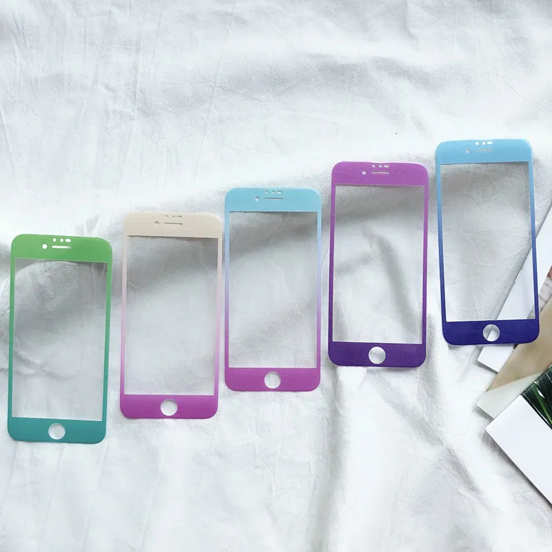 Полное покрытие, закаленное стекло для iPhone 6, 6s, 7, 8 Plus, цветная Защитная пленка для экрана, Защитное стекло для iPhone 7, 8 plus, стекло