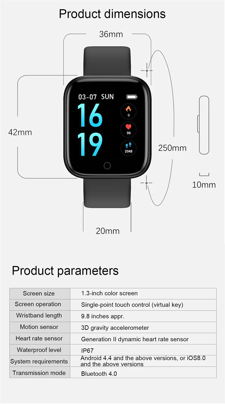 T80 Smart watch Blood Pressure Heart Rate Monitor SmartWatch Waterproof Sport Band Activity Fitness Tracker Clock Men Women Watch (14)