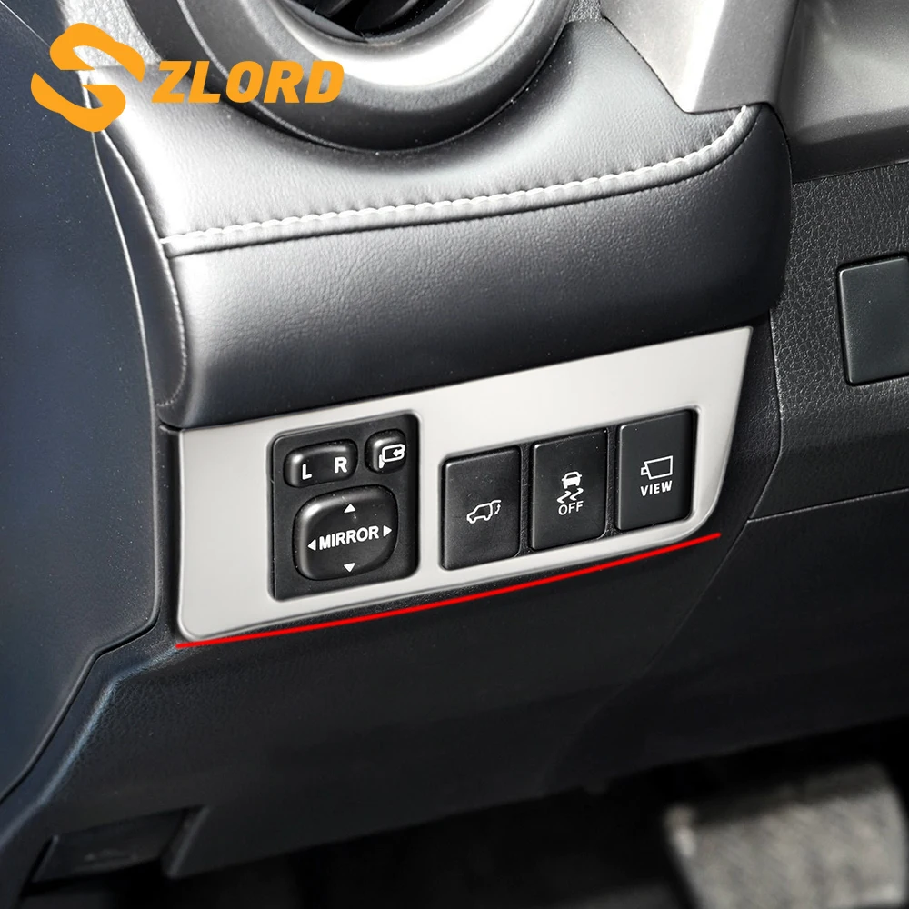 

Car Rear View Mirror Adjustment Panel Switch Cover Head Lights Knob Covers Trim Fit for Toyota RAV4 Rav 4 2016 2017 2018 2019