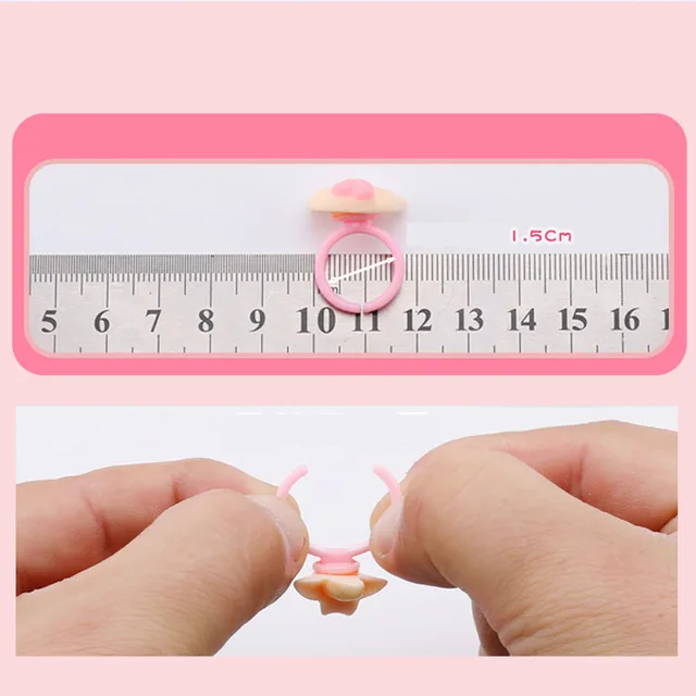 10PCS Disney Frozen Rings Children's Cartoon Princess Candy Animal Mix Bow Shape Ring Girl Jewellery Plastic Rings Kid Toys Gift 4