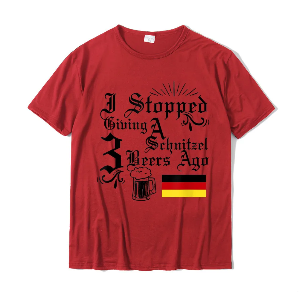 Europe Prevalent Short Sleeve Design T-Shirt All Cotton O Neck Men Tops T Shirt Customized T Shirt Thanksgiving Day I stopped giving a schnitzel 3 beers ago German Oktoberfest T-Shirt__19249 red