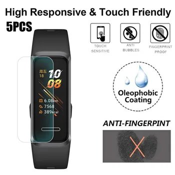 

#H40 5PCS Full Cover Hydrogel Transparent Glass Screen Protector Film for Huawei Band 4 Protective Film for Huawei Band 4 Watch