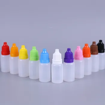 

10 pcs Eyes Drop Refillable Bottle Empty Plastic Squeezable Dropper Bottles Eye Liquid Dropper Sample Colorful Cap