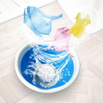 

Foldable Mini Washing Machine Rotating Ultrasonic Turbines Washer Clothes Cleaner for Travel