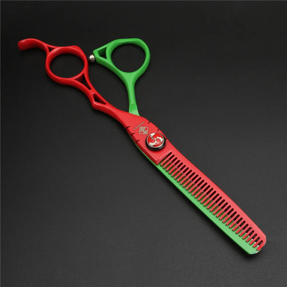 Red Thinning Японские Ножницы 6,0 дюймов Черные ножницы для правой руки Уход за волосами удобные и простые в использовании идеальные стрижки волос - Цвет: Red Thinning