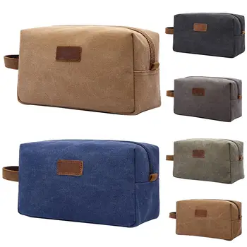 

Retro Men Travel Shaving Dopp Kit Cosmetic Makeup Organizer Canvas Toiletry Bag neceser maleta de maquiagem women's cosmetic bag