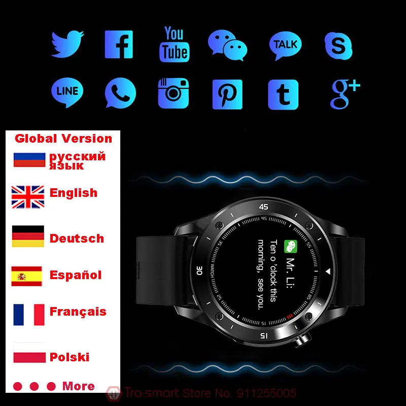 New Sport Smart Watch Men Male Smartwatch Electronics Smart Clock For Android IOS Fitness Tracker Full Touch Round Smart-watch