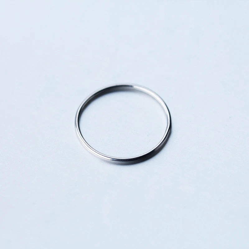 Modian 실버 간단한 원형 쌓을 수있는 반지 100%  여성을위한 여러 크기 손가락 반지 패션 파인 쥬얼리