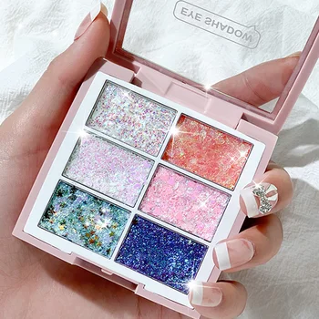 

NOVO 6 Colors Candy Diamond Shiny Eyeshadow Palette Makeup Glitter Pearlescent Eye Shadow Brighten Eyes Cosmetics For Party