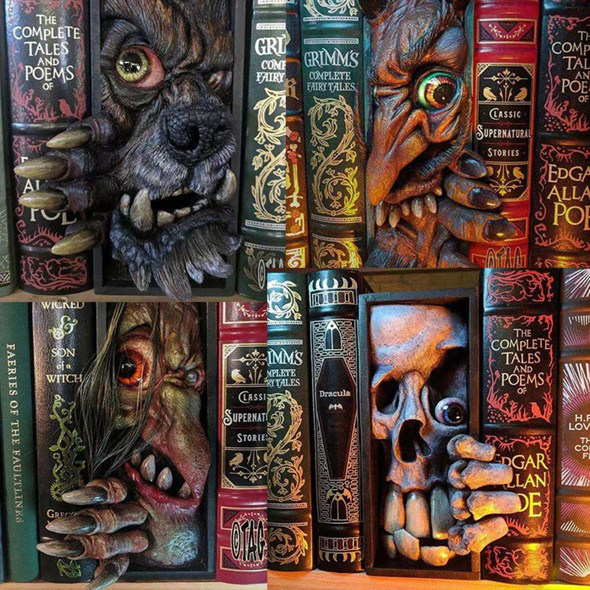 Craetive Halloween Skull Sculpture Book Resin Artware Home Decor Tools for Sitting Room Bedroom Desktop Fuuny Gift | Дом и сад