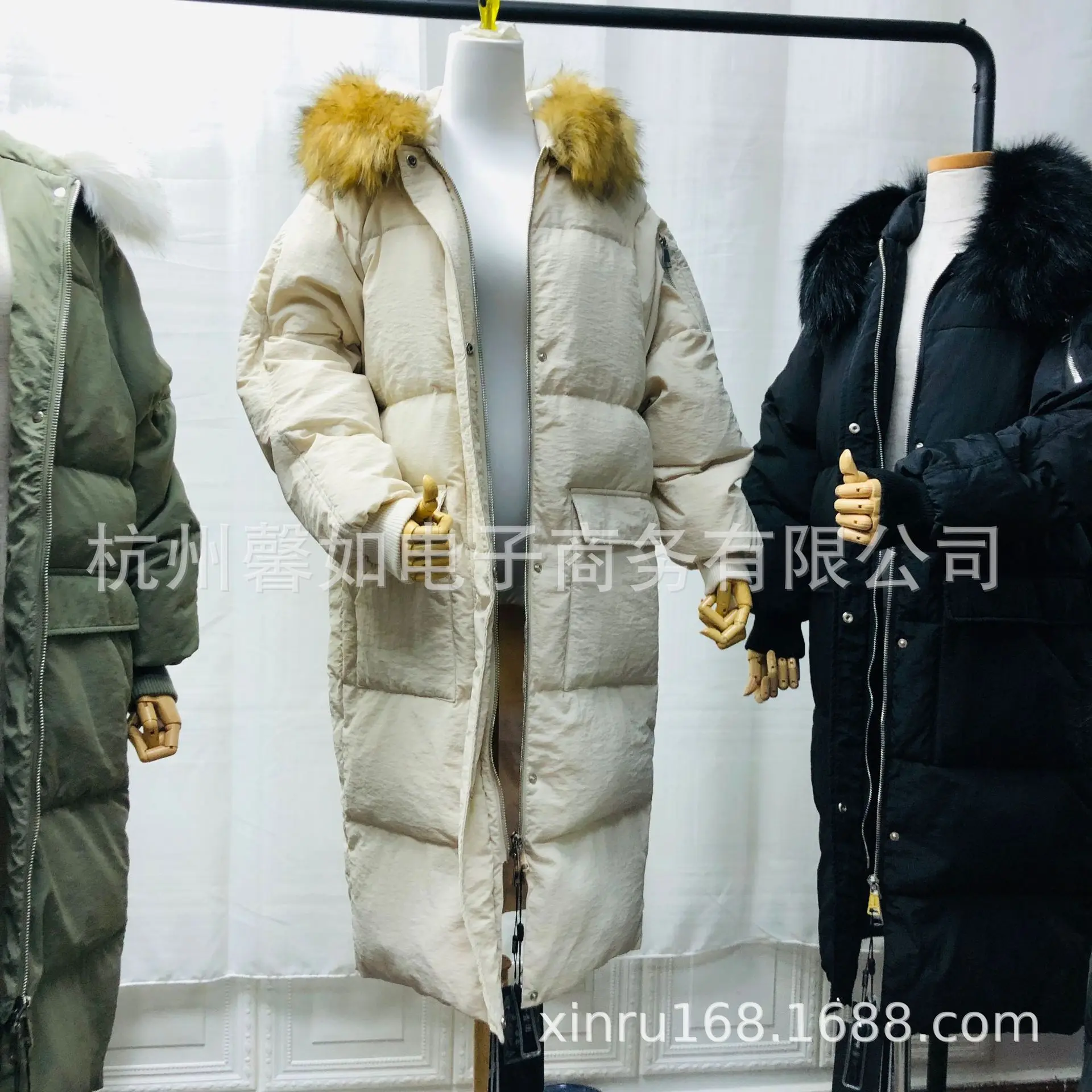 Новые продукты Южная Корея Dongdaemun Zhang Bei Shellfish Net красный пуховик женский длинный толстый большой меховой воротник женский