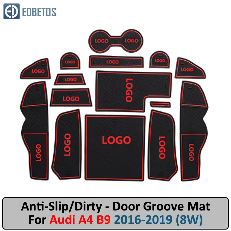 

Door Groove Mat For Audi A4 B9 2016-2019 A4 8W RS4 S4 Anti-Slip Mat Gate Slot Coaster Anti-Dirty Mat Car Interiors Gel Mat