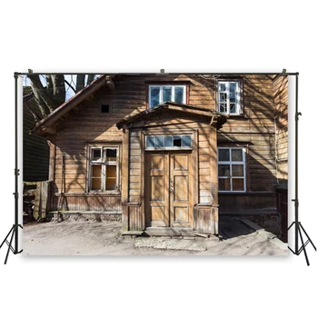 

HUAYI Artistic Theme Backdrop Wooden Bungalow Villa Background Photography For Photo Booth Shooting Prop Banners D-5726