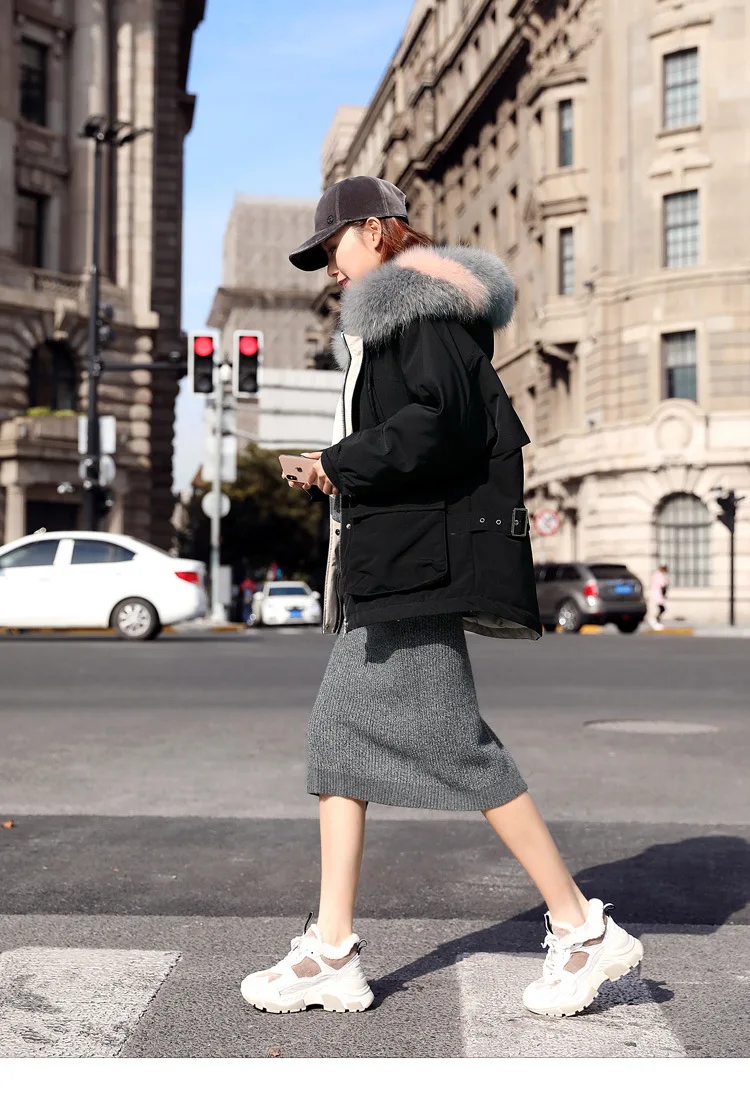 Winter New Style Raccoon Large Fur Collar Hooded down Feather Coat Women's Loose-Fit down Jacket Ysxy5866