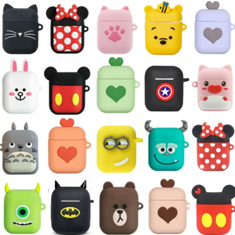 

2019 NEW Arrivals Cute Cartoon airpods Case earphones Silicone Protective Cover Charging Headphones Case For APPLE airpods