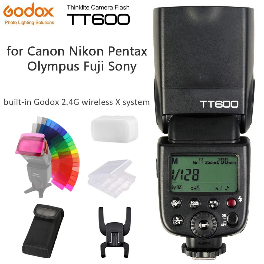 Godox TT600 GN60 2.4G Wireless Camera Flash Speedlite with Built-in Trigger System for Canon Nikon Pentax Olympus Fuji SONY