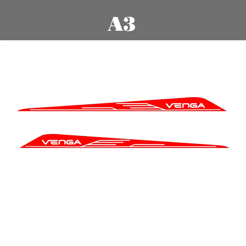 2 шт. автомобильные виниловые боковые полосы наклейки Авто графика наклейки для Kia Venga - Название цвета: Красный