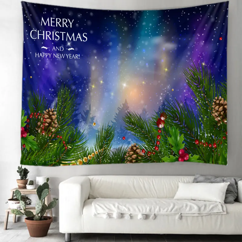 Christmas Tree Tapestry Christmas Gift Pattern Tapzi Wall Hanging For Home Decoration Living Room Bedroom Wall Art Large size