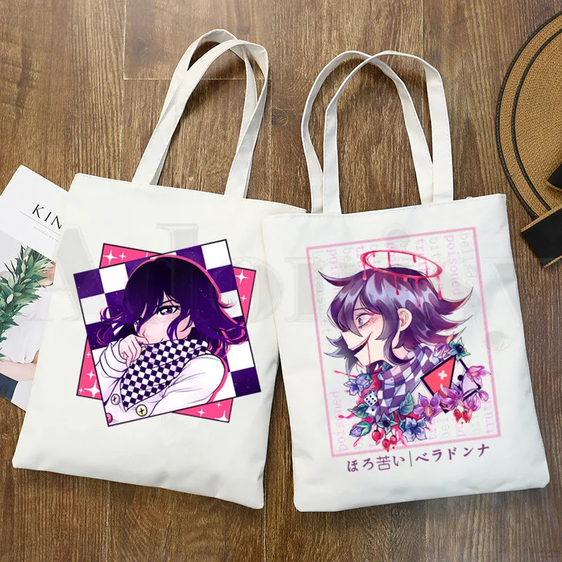Danganronpa-Bolso de mano de lona para chicas, Ouma Kokichi de Anime japonés V3 de los 90, bolso de hombro informal para ir de compras, elegante