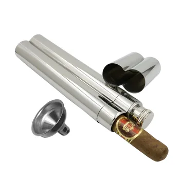 

Mini 2oz Creative Slim 304 Stainless steel Alcohol Liquor Hip Flask Moscow Pocket Vodka Flagon With Whisky Funnel Cigar Tube