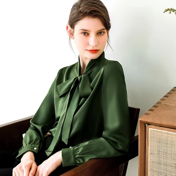 

Women Bow Shirt Women's Design Sense Non-Mainstream Scheming 2020 Spring and Summer New Style Shirt Elegant Chiffon Shirt