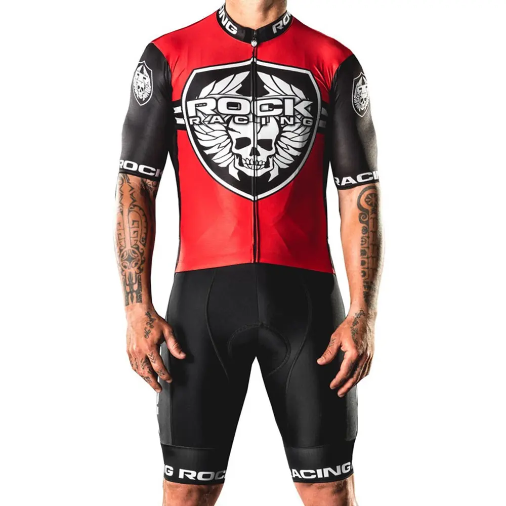ROCK RACING Cycling Jersey Men's Bike Set Summer Short Sleeve Team Bicycle Uniform Bib Shorts Suit Gel Pad Ropa Ciclismo Hombre | Спорт и