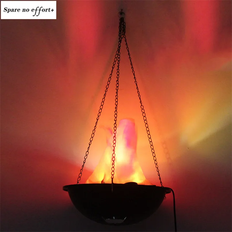 

Simulation Fake Flame Fire Bowl Halloween Electronic Hang Lamp Brazier Light Basin Home Club Bar Haunted House Party Decorations