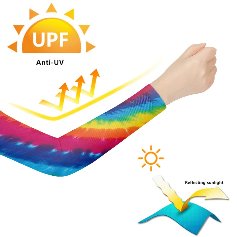 

3D Printing colorful Pattern Summer Arm Sleeves Sun UV Protection Cycling Running Sports Sleeves Compression Women Long sleeves