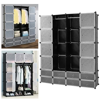 

16 Lattice Wardrobe DIY Magic Assembled Wardrobe Simple Clothing Storage Cabinet Clothes Organizer