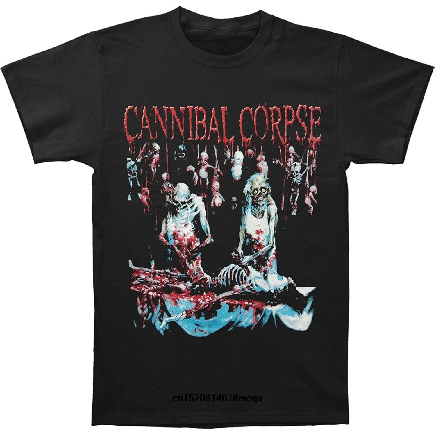 Забавные футболки Cannibal Corpse Мужская футболка с отрубленным при родах черная |