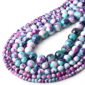 

Wholesale Natural Stone Purple Jades Beads 4 6 8 10 12 MM Bracelet Fit Diy Charm Beads For Jewelry Making Beige