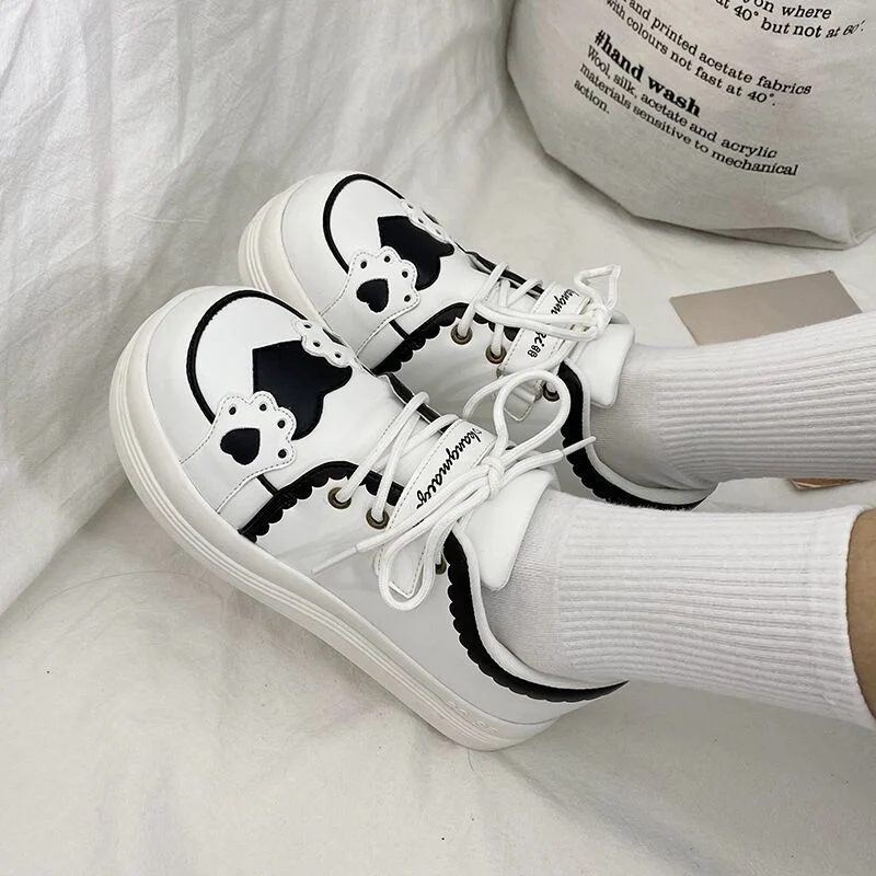 2021 Women's Sneakers Sports Shoes Kawaii Platform Lolita Fashion Casual Harajuku Flats Running Vulcanized Spring Athletic women's vulcanize shoes heels