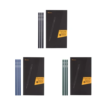 

tenwin 12Pcs/Set Drawing Pencil Set Wooden Professional Art Supplies Sketch Charcoal Pencils Art Painting Stationery