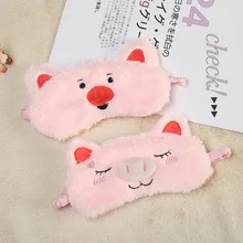 1 pc kawaii porco máscara de olho dos desenhos animados máscara de dormir máscara de olho de pelúcia capa blindfold hairband para a menina brinquedo de pelúcia crianças presentes(China)
