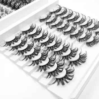 

New for 2020! 15-25mm 3D Mink Hair Imitation False Eyelashes 32 Pairs Handmade Long Lashes Thick Makeup Beauty Extension Tools