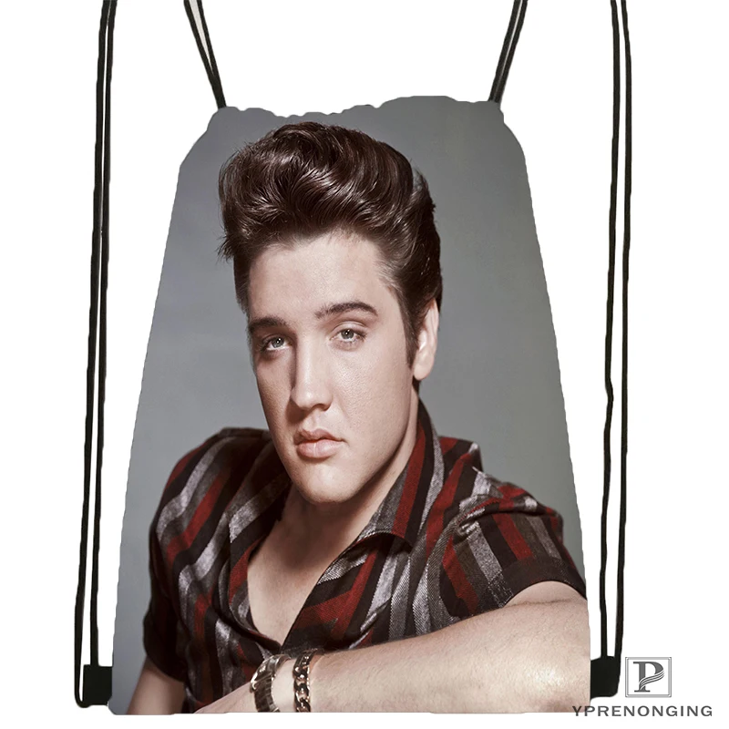 Индивидуальная походная сумка на шнурке Elvis Presley, милый рюкзак для детей(черная спинка), 31x40 см#180531-02-33