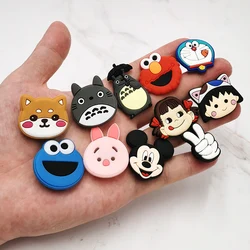 1Pcs Cartoon Girl Animal Cat PVC Shoe Charms Sandals Accessories Garden Shoe Buckle Decorations For Kids Party Gift Croc Jibz