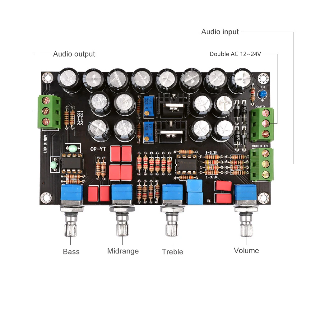 AIYIMA HIFI Preamp Tone Control Board NE5532 OP AMP Preamplifier Volume Control DIY For Power Amplifiers Audio Board Dual