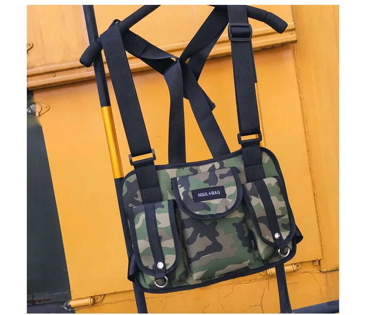 Двухсторонняя поясная сумка в стиле хип-хоп, забавная уличная функциональная тактическая сумка на ремне, сумки через плечо - Цвет: green waist packs