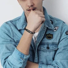 Персональный браслет на заказ, мужской черный браслет, подарок на выпускной, вдохновляющий мужской браслет, выгравированный ID тег, браслеты