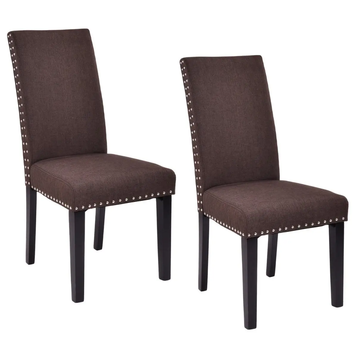 

Costway Set of 2 Dining Chairs Fabric Upholstered Armless Accent Home Kitchen Furniture