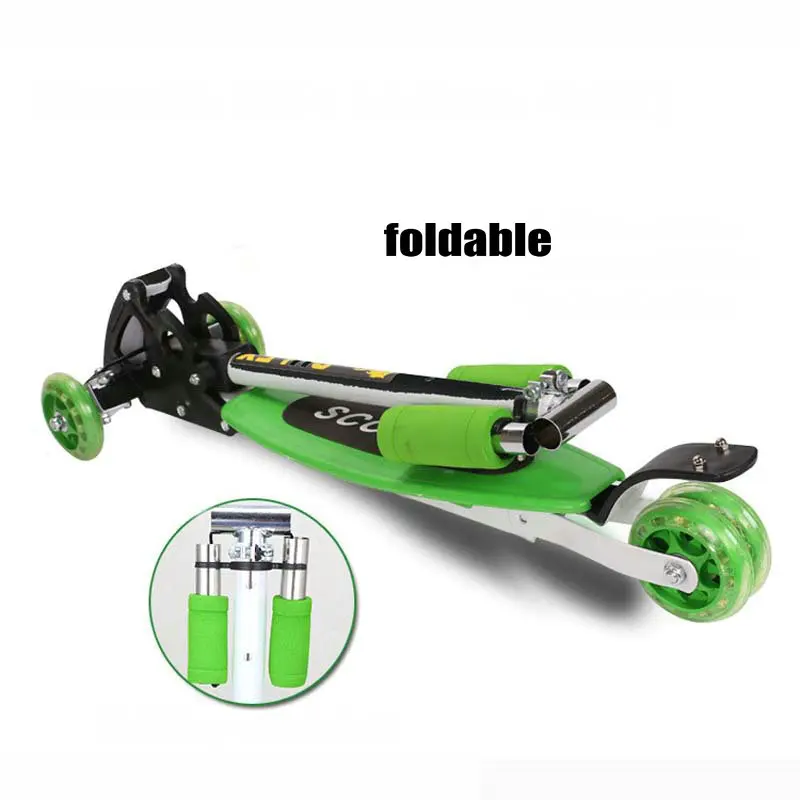 Bulex 어린이 스쿠터 4 플래시 PU 휠 접기 어린이 미끄러운 자동차 배송 Skuter Trottinette For Kids