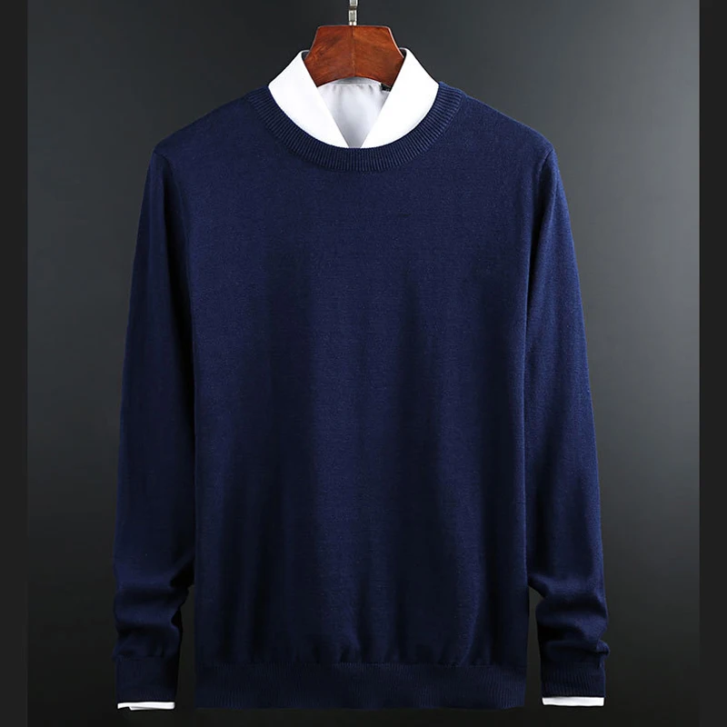 Najtaniej Nowy dzianinowy męski sweter trójkąt moda męska Casual bawełna jesień męskie swetry fałszywy kołnierzyk koszuli zachowaj ciepło zima Pull Homme